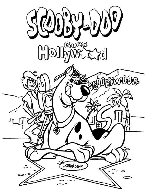 Scooby-doo w Hollywood kolorowanka do wydruku