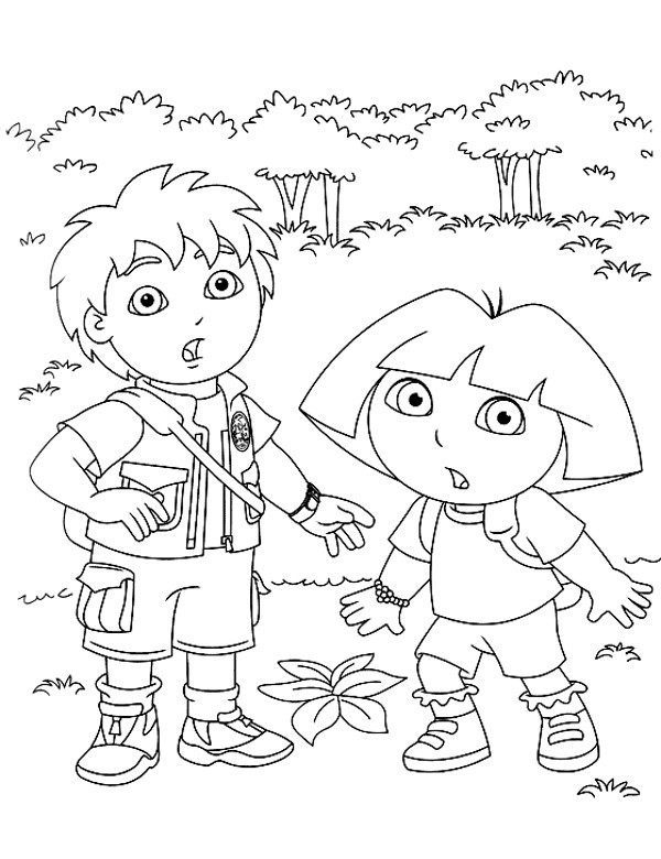 Kolorowanka Dora i Diego