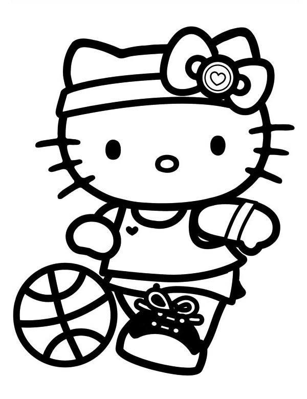 Hello Kitty basketball kolorowanka