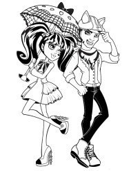 Para z bajki Monster High kolorowanka