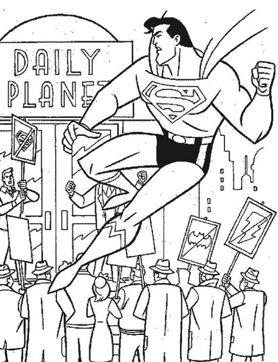 Kolorowanka do druku Superman i Daily Planet