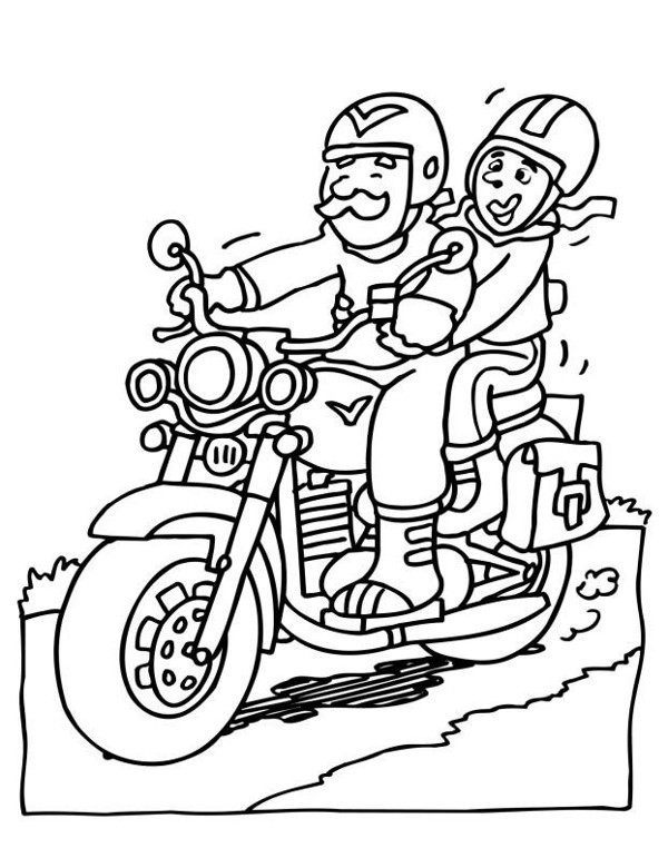 Jazda na motocyklu kolorowanka dla dzieci