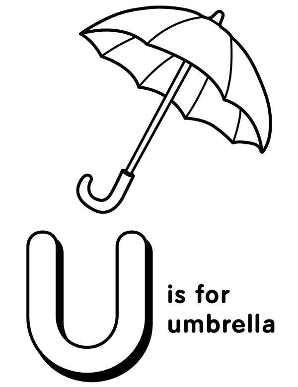 Letter U is for umbrella angielski alfabet dla dzieci