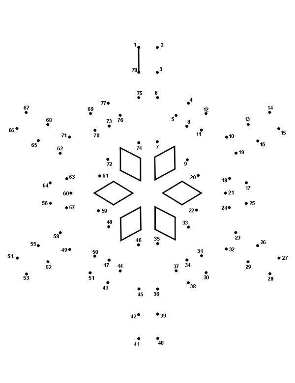 Płatek śniegu obrazek połącz punkty