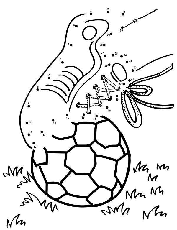 Piłka nożna połącz punkty aby zobaczyć obrazek