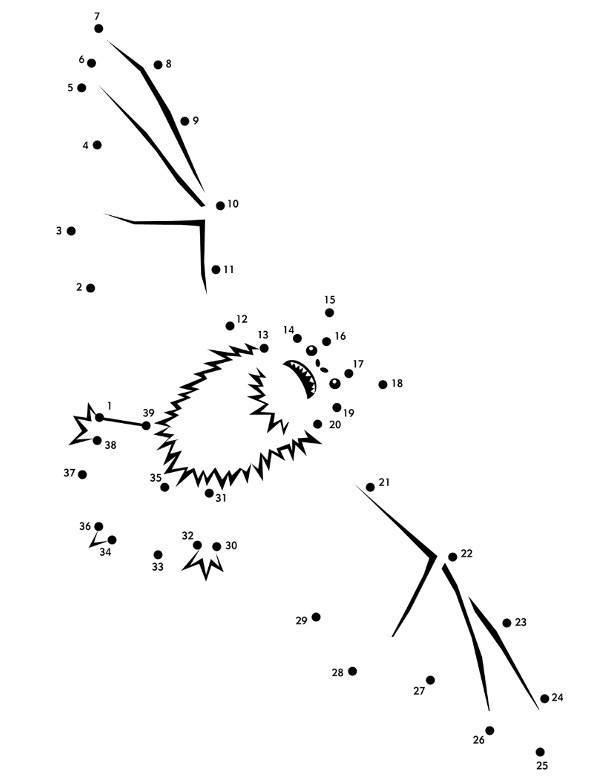 Połącz numery kolorowanka nietoperz