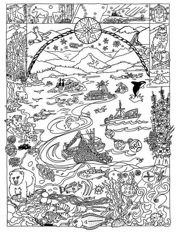 Skomplikowany świat kolorowanka dla dorosłych 