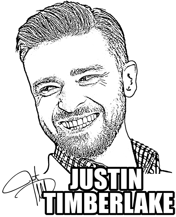 Justin Timberlake darmowa kolorowanka