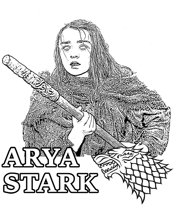 Arya Stark kolorowanka