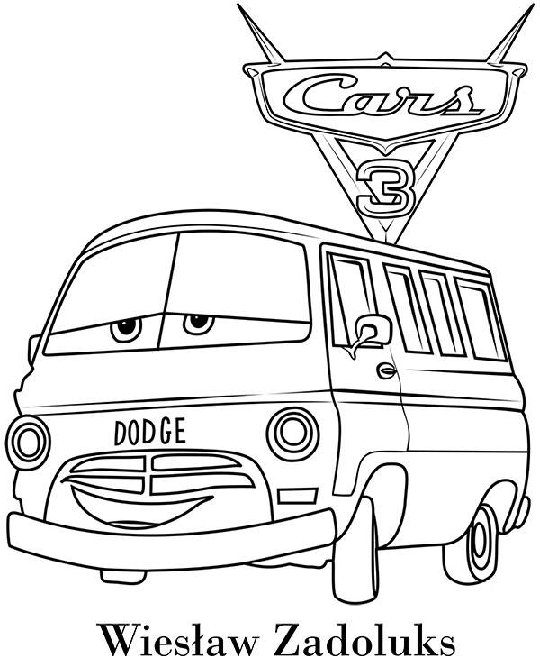 Wiesław Zadoluks kolorowanka dla dzieci Auta Cars