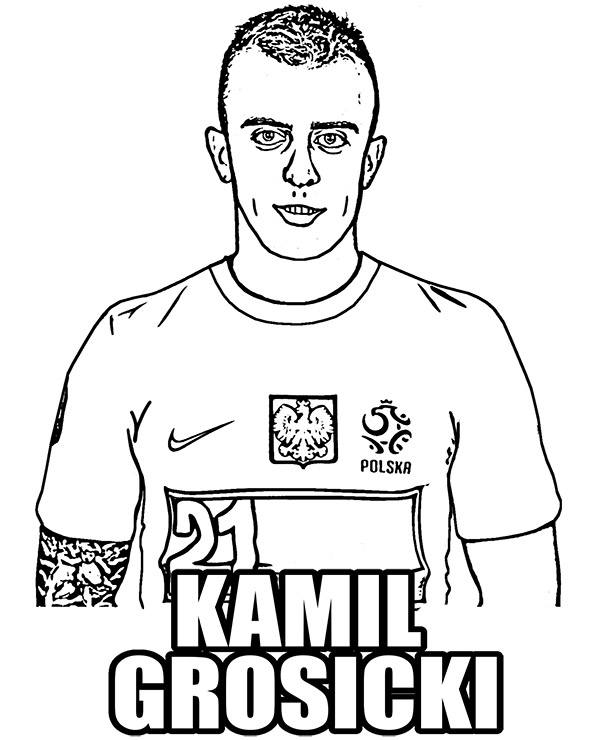 Kamil Grosicki kolorowanka do druku