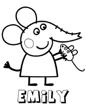 Emily słoń przyjaciółka Peppy kolorowanka do druku