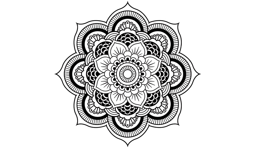 Przykład kolorowanki relaksacyjnej z mandalą