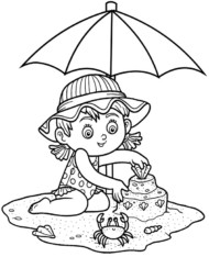 Plaża kolorowanki wakacyjne dla dzieci