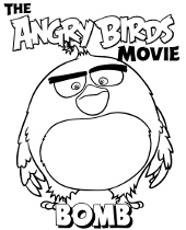 Kolorowanka z ptakiem bombą, malowanki Angry Birds