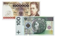 Banknoty denominacja złotego