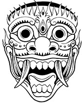 Hawajska maska tatuaże do druku