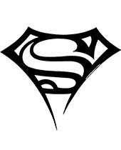 Logo Supermana na tatuażu do pokolorowania