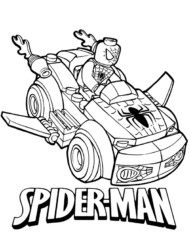 Darmowa kolorowanka Lego Spiderman ludzik i samochód