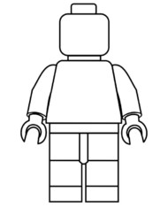 Projekt ludzika Lego do pokolorowania