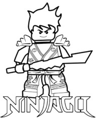 Ludzik z klocków Ninjago z mieczem kolorowanki, malowanki