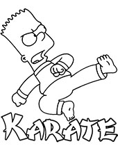 Obrazek do pokolorowania z Bartem Simpsonem