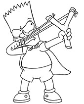 Bart strzelający z procy kolorowanki do pobrania