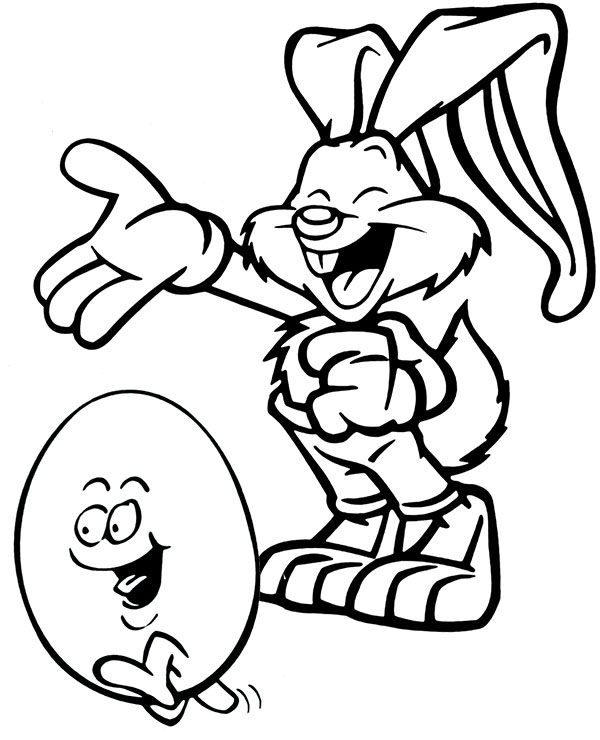 Zajączek i jajeczko wielkanocne kolorowanka dla dziecka