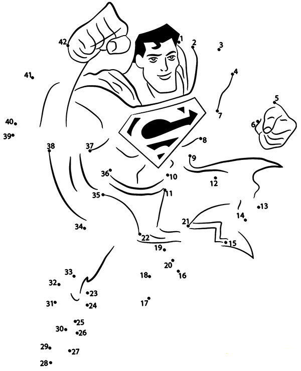 Superman obrazek z punktami do połączenia
