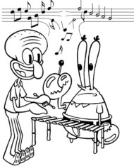 Skalmar i Pan Krab kolorowanki Spongebob