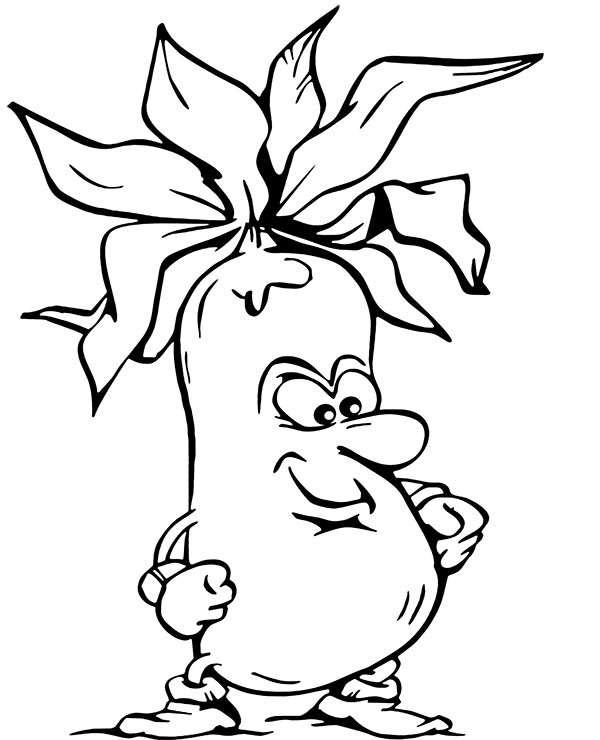 Śmieszny bakłażan kolorowanka do wydruku