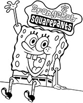 Malowanka do druku z logo Spongeboba