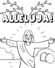 Alleluja zmartwychwstanie Jezusa kolorowanka do druku