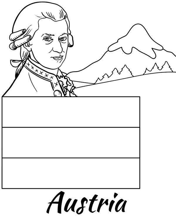 Austria kolorowanki z flagami