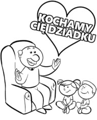 Dzień Dziadka kolorowanka do druku Kochamy Cię Dziadku
