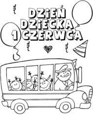 Kartka dzień dziecka kolorowanka do druku