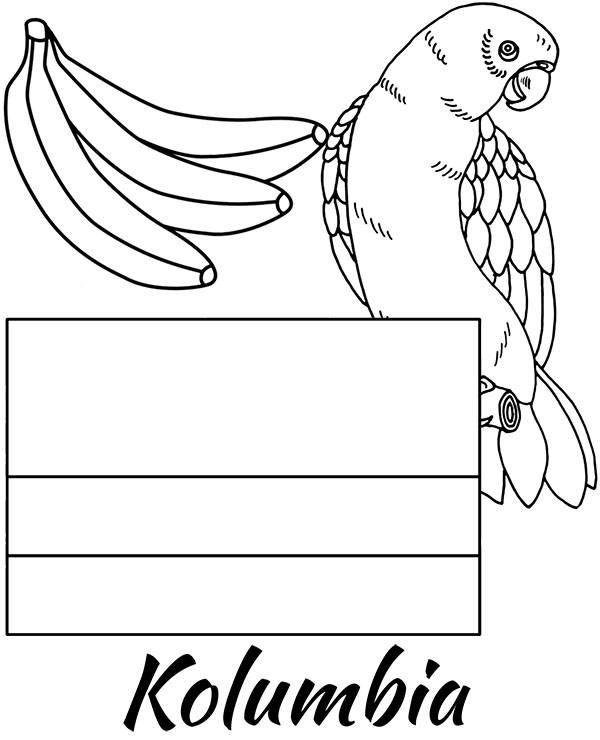 Kolumbia flaga kolumbijska kolorowanka do druku