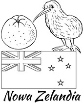 Nowa Zelandia flaga i ptak kiwi