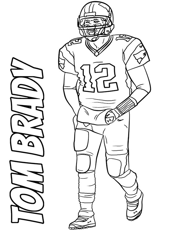 Tom Brady kolorowanka futbol amerykański