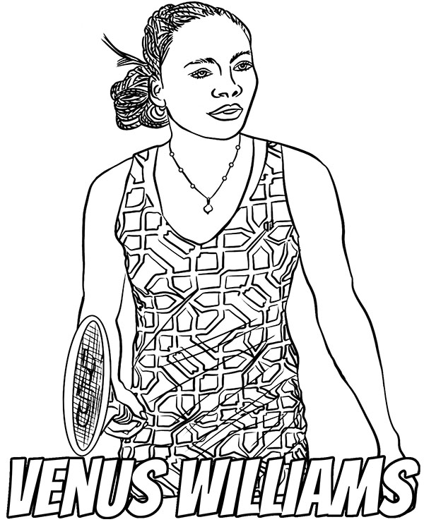 Venus Williams kolorowanka sportowcy