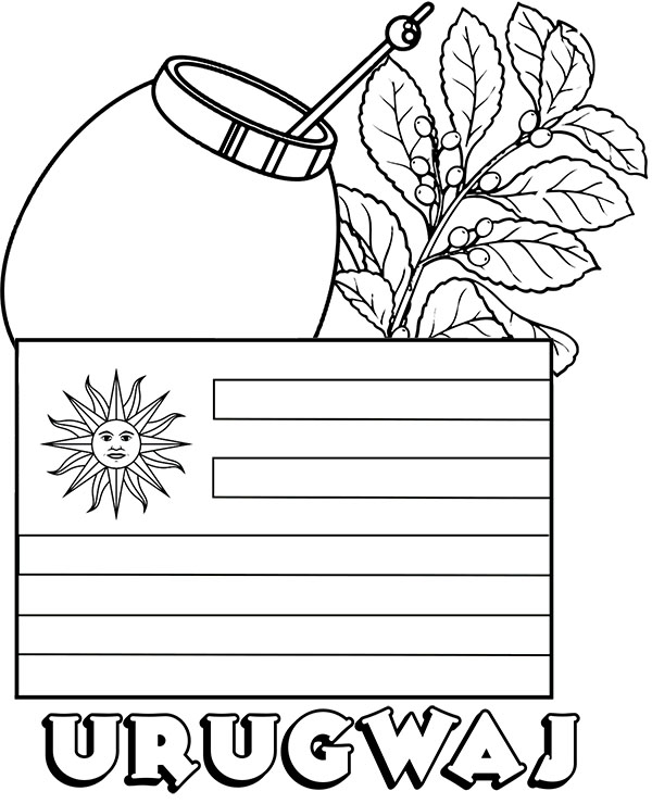 Urugwaj flaga malowanka Yerba Mate