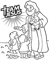 Jezus i dzieci kolorowanka