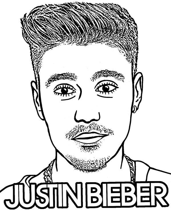 Justin Bieber kolorowanka do wydruku