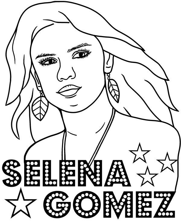 Kolorowanka Selena Gomez do druku