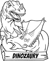 Tyranozaur i triceratops malowanka do druku