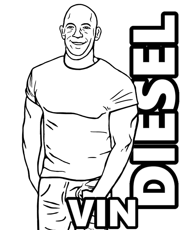 Vin Diesel malowanka kolorowanka