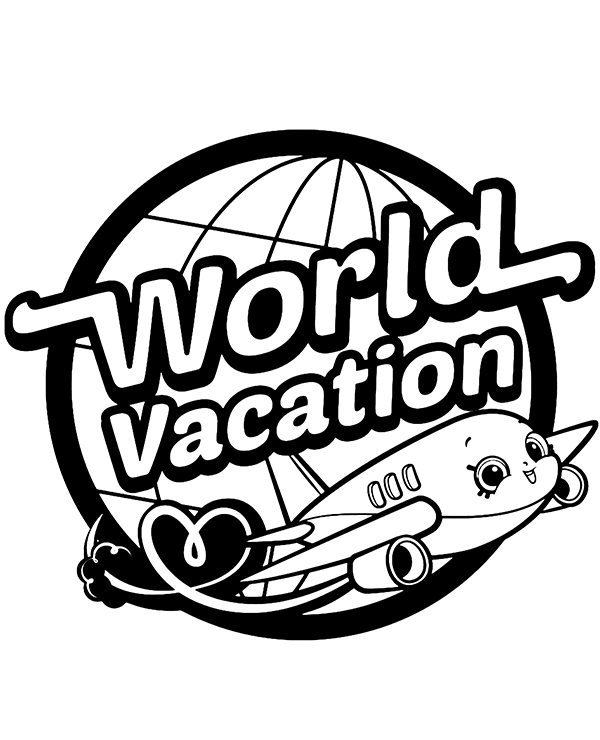 Logo Shopkins World Vacation do wydruku
