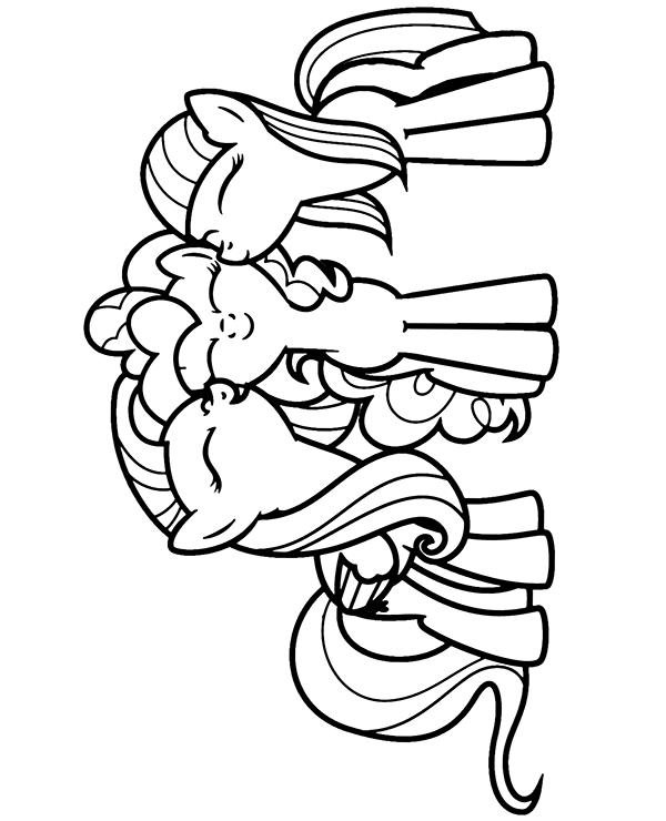 Pionowa kolorowanka z kucykami