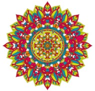 Kolorowa mandala pokolorowana