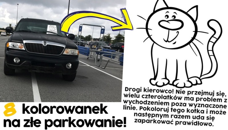 Śmieszne kolorowanki na złe parkowanie Ekolorowanki.eu